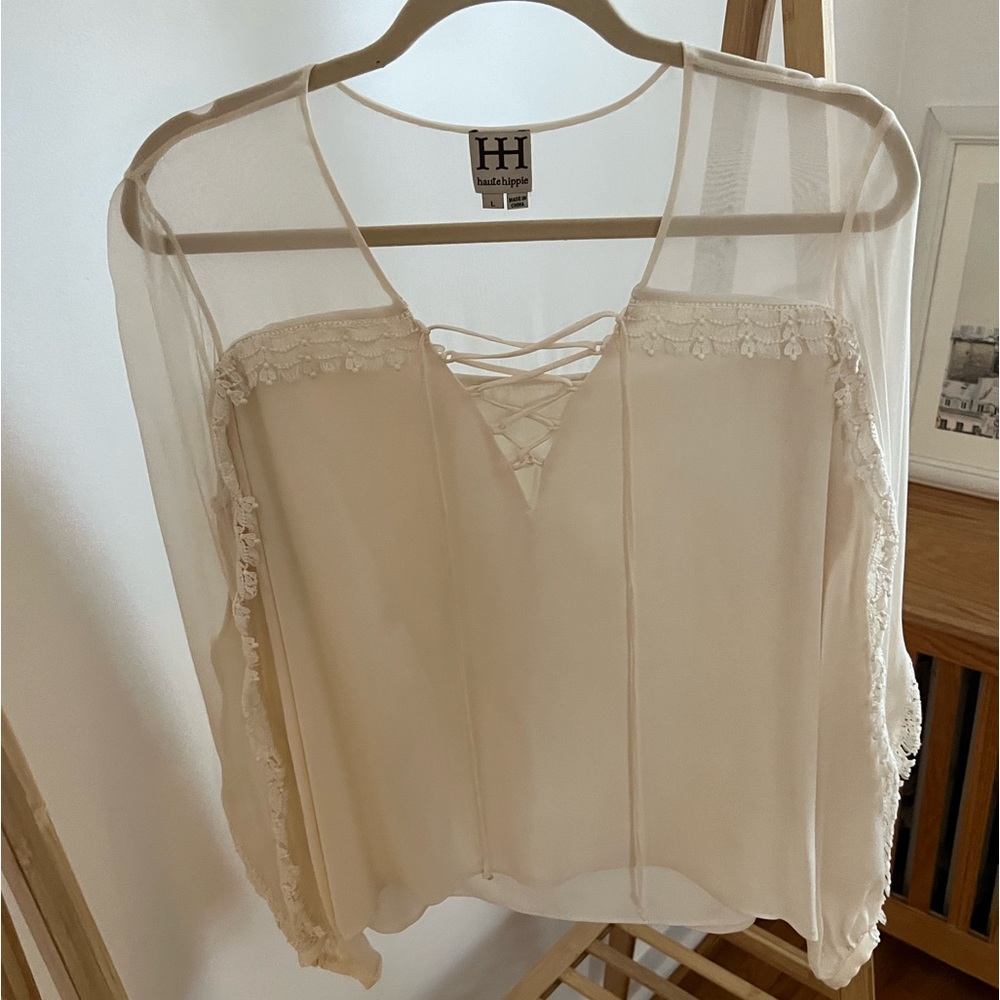 Haute Hippie Sheer Lace Top
